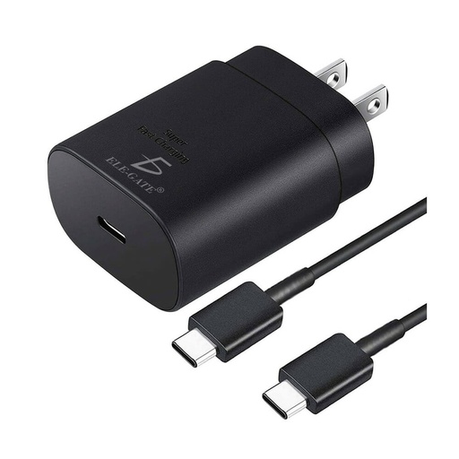 [755559955386] COMBO CARGADOR 2 EN 1 TIPO C ELE-GATE CH.100 25W COLORES