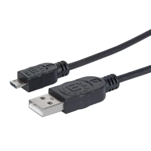 [CABITL315] CABLE MANHATTAN USB MACHO - MICRO B MACHO 1.8MTS NEGRO