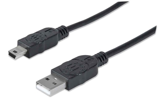 [766623333412] CABLE USB 2.0 A MINI B 1.8 MTS MANHATTAN