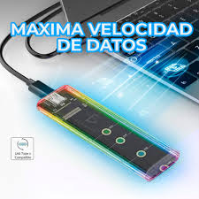 [768582758138] ADAPTADOR PARA DISCO DURO M.2 RGB USB TIPO C ELE-GATE CON.42.NVME.LUZ