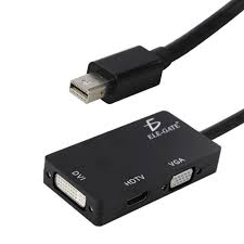 [791280915442] ADAPTADOR 3 EN 1 MINI DISPLAY PORT A HDMI /VGA/DVI ELE-GATE WI.118