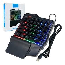 [791280916760] TECLADO GAMER UNA MANO ELE-GATE TC.16 NEGRO ILUMINADO RGB