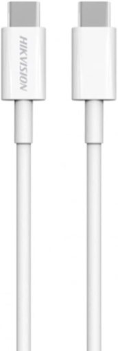 [842571141672] CABLE USB TIPO C A TIPO C HIKVISION CARGA RAPIDA 1 MT 3.4 A 60 WATTS BLANCO