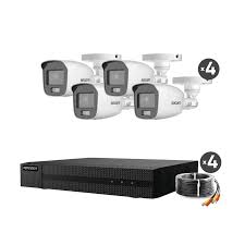 [HL1080CV-A] Kit TurboHD 1080p / DVR 4 Canales / 4 Cámaras Bala ColorVu con Micrófono Integrado / Fuente de Poder / Accesorios de Instalación