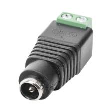 [JR-53] Adaptador Hembra Tipo Jack de 3.5 mm polarizado de 12 Vcc / Terminales Tipo Tornillo / Polarizado (+/-) / Ideal para Cámaras de Video Vigilancia