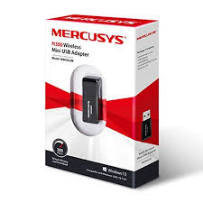 [NW300UM] Adadptador Mini USB 2.0 MERCUSYS MW300UM  Negro  300 Mbit/s 849439000348