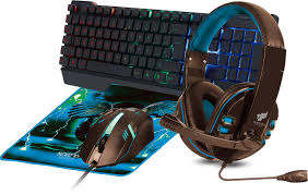 [0750363515771] KIT GAMER TECLADO Y MOUSE MOUSEPAD AUDIFONOS NECNON NGC-PEGASUS ROJO